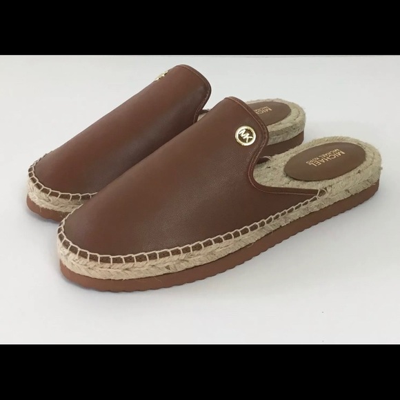 New MICHAEL KORS Leather Espadrille Mules Shoes